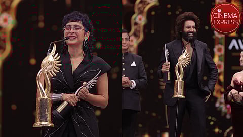 Kiran Rao (left) and Kartik Aaryan at IIFA