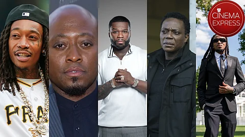 From L to R: Wiz Khalifa, Omar Epps, Curtis '50 Cent' Jackson, Chukwudi Iwuji, and Quavo.
