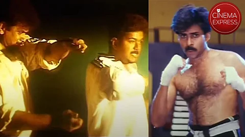 Karate expert Shihan Hussaini makes a last wish to his students Vijay and Pawan Kalyan