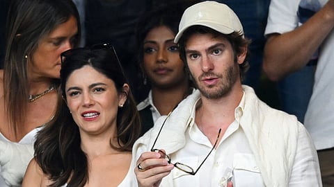 Monica Barbaro goes all white with Andrew Garfield at Wimbledon