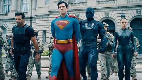 A still from James Gunn's Superman
