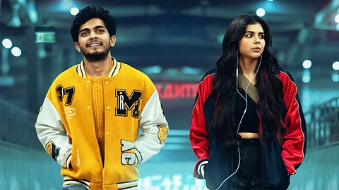 Kalyani Priyadarshan and Naslen seen in neon-lit setting in new Lokah Chapter 1: Chandra poster