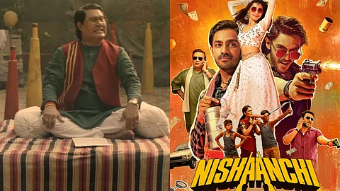 A still from the song (L) and Nishaanchi poster (R)