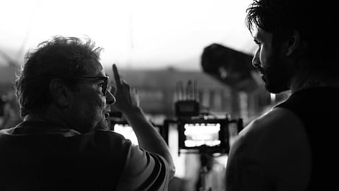 Vishal Bhardwaj and Shahid Kapoor on the sets of the film