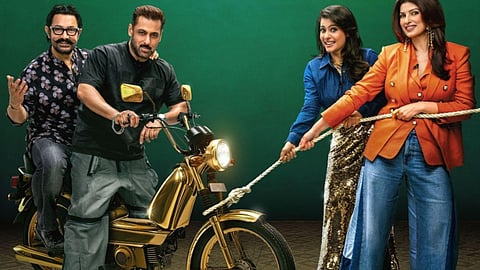 Salman Khan, Aamir Khan, Kajol and Twinkle Khanna in the poster