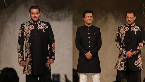 Salman Khan stuns in black sherwani at designer Vikram Phadnis’ fashion show