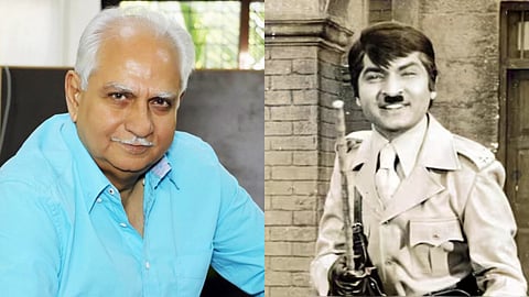 Ramesh Sippy (L) and Asrani in Sholay (R)