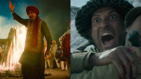 Sukhwinder Singh and Farhan Akhtar in a still from 'Dada Kishan Ki Jai' song