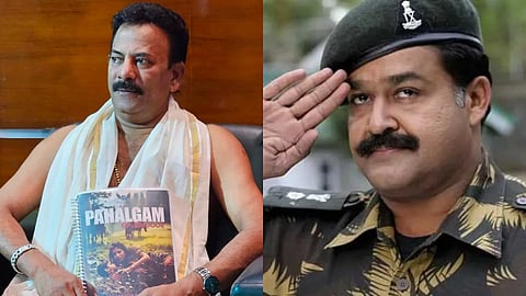 Major Ravi with the script of Pahalgam Op Sindoor (L), Mohanlal in Keerthichakra (R)