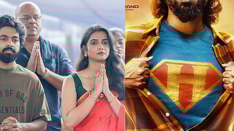 GV Prakash and Sri Gouri Priya during the pooja of the untitled film; the title update announcement poster