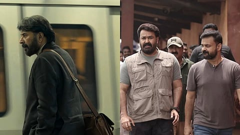 Mammootty, Mohanlal and Kunchacko Boban from Patriot (L-R)