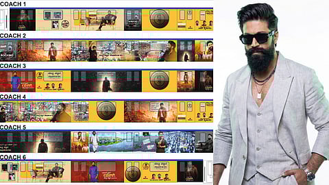 Namma Metro Train decked with stills of Yash; Yash