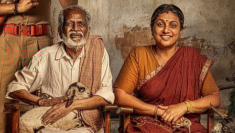 New poster of Lenin Pandiyan features Gangai Amaran and Roja as a couple