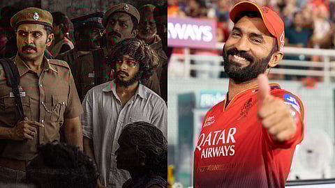 A poster for Sirai (L) and Dinesh Karthik (R)