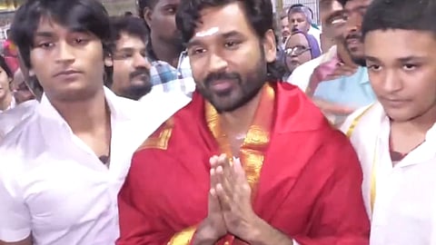 Dhanush offers prayers at Tirupati with his sons, gets mobbed by fans