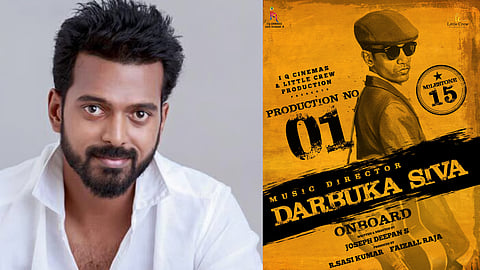 Vikranth; announcement poster of Darbuka Siva on boarding the project