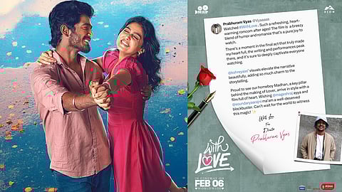 With Love still featuring Abishan and Anaswara; Prabhuram Vyas' note