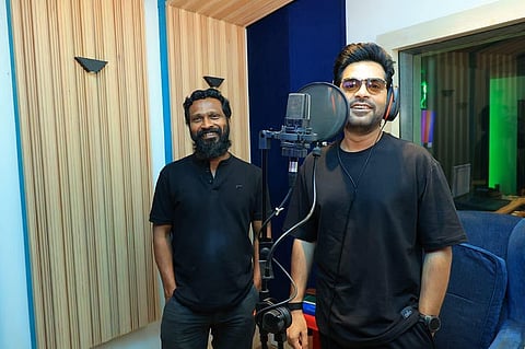 Vetri Maaran and Silambarasan TR during the promo shoot of Arasan