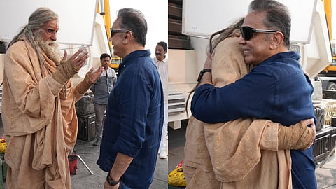 Amitabh Bachchan meets, hugs Kamal Haasan on Kalki sequel sets
