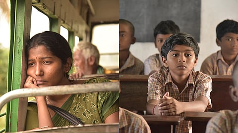 Raichal Rabecca (L) and Hemanathan (R) in stills from The Tablet