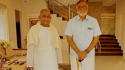 Ilaiyaraaja with TG TG Thyagarajan of Sathya Jyothi Films
