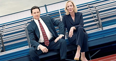 Hugh Jackson and Allison Janney in HBO's Bad Education