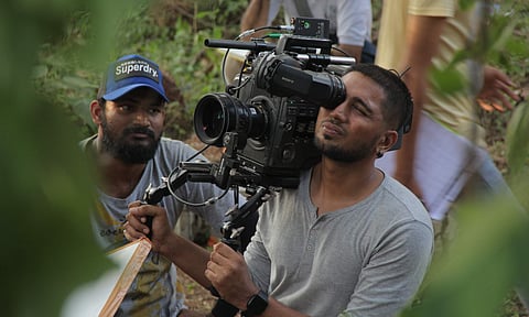 Sreeraj Raveendran at the sets of Thinakalazhcha Nishchayam