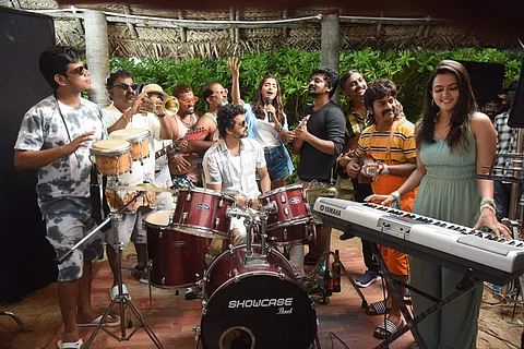 A behind-the-scene still from the sets of Vijay-starrer Beast