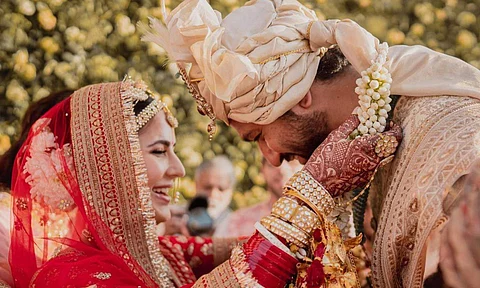 A still from Katrina Kaif and Vicky Kaushal's wedding