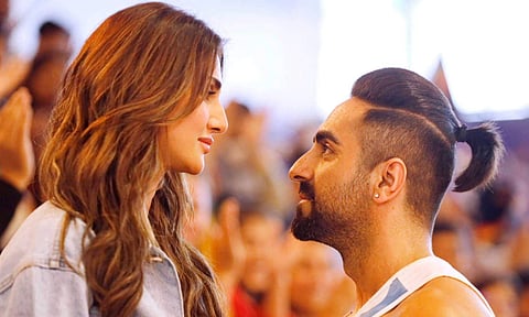 A still of Vaani Kapoor and Ayushmann Khurrana in Chandigarh Kare Aashiqui