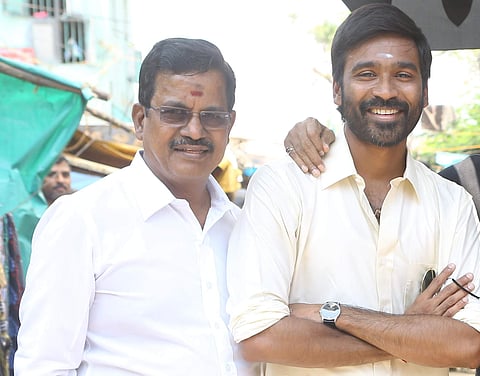 Kalaipuli S Thanu with Dhanush