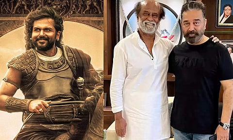 Karthi pens thank you note to Rajinikanth and Kamal Haasan for appreciation for Ponniyin Selvan