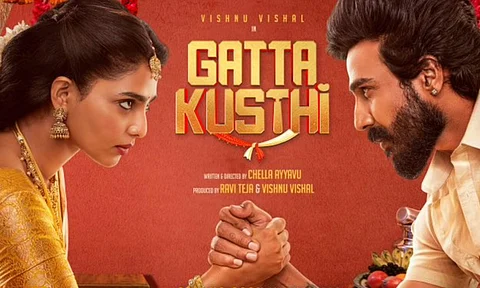 Here's Aishwarya Lekshmi and Vishnu Vishal from Gatta Kusthi's second look