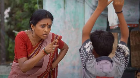 A still from Jayamma Panchayathi
