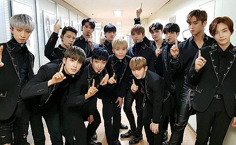 A still of SEVENTEEN members