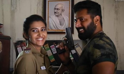 Jayam Ravi and Priya Bhavani Shankar in Agilan
