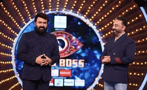Mohanlal and Kamal Haasan in Bigg Boss Malayalam