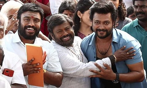 Mani Prabhu, Senthil and Bobby Simha in a still from the film