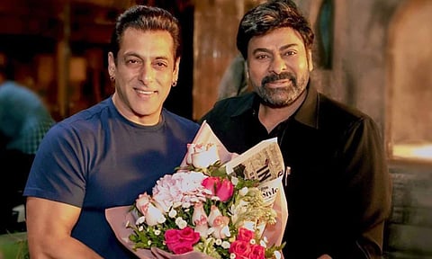 Chiranjeevi shares still from God Father song featuring Salman Khan
