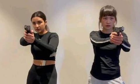 Parineeti Chopra shares a glimpse of gun training for Code Name Tiranga