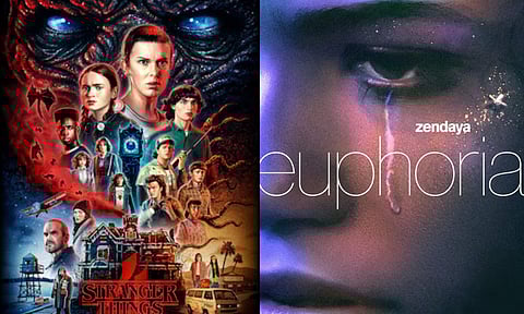 Stranger Things and Euphoria poster