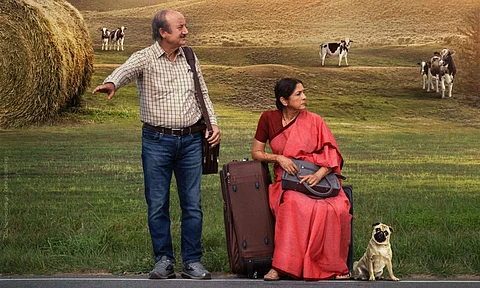 Anupam Kher Neena Gupta seek a lift in Shiv Shastri Balboa’s poster