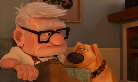 Carl Fredricksen and Dug from Up