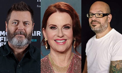Nick Offerman, Megan Mullally and David Cross