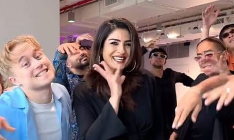 Raveena Tandon recreates Tip Tip Barsa Paani with Norwegian dance group