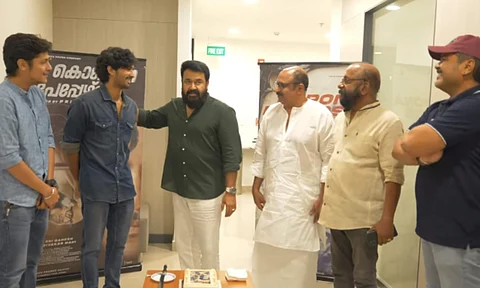 Corona Papers team celebrates success with Mohanlal