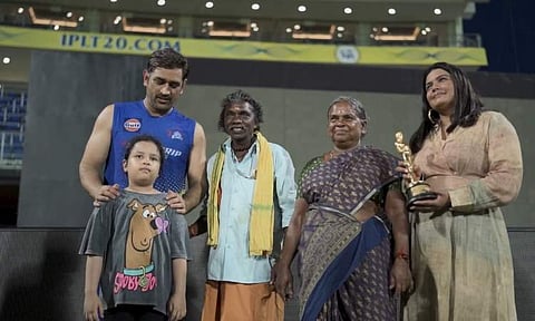 Team The Elephant Whisperers meets MS Dhoni