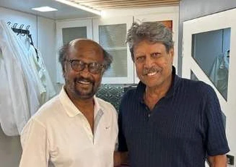 Legendary cricketer Kapil Dev meets Rajinikanth