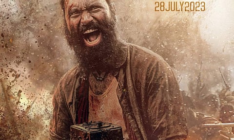 Here's a new poster of Dhanush from Captain Miller