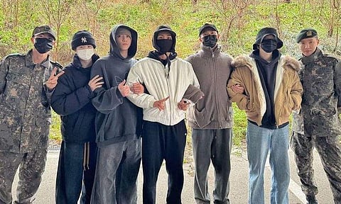 BTS members RM, Jimin, V and Jung Kook enter military